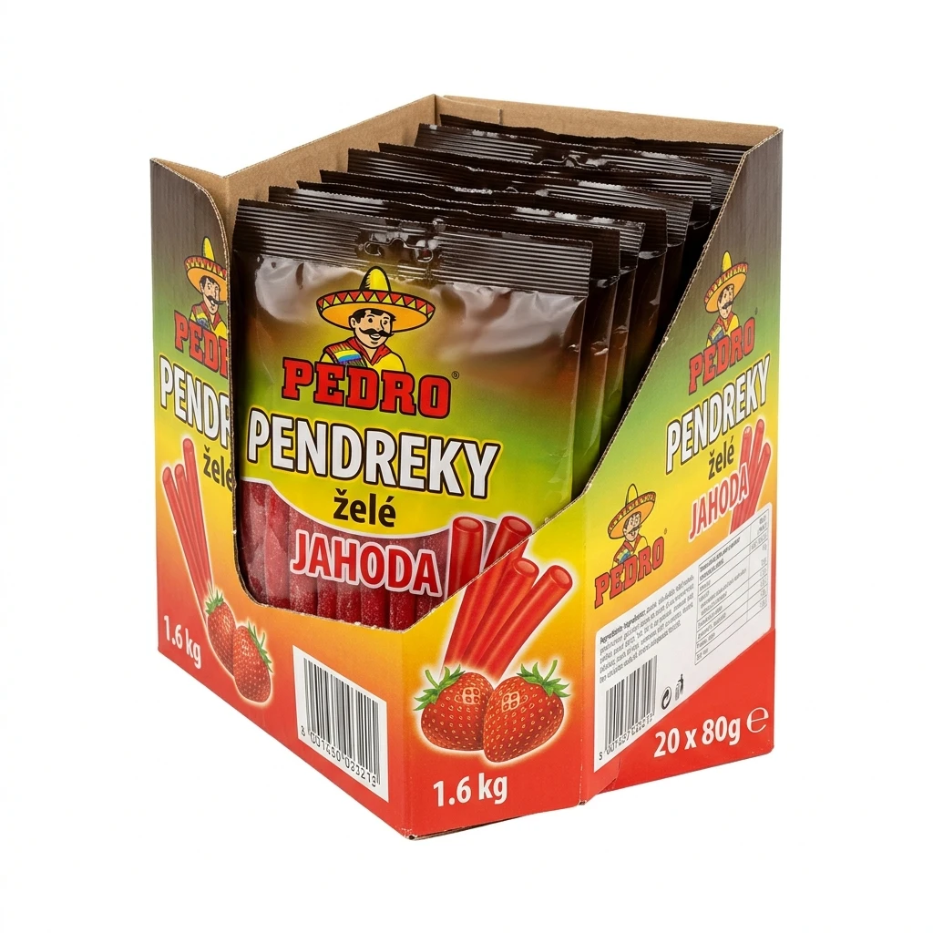 PEDRO Pendreky - želé Jahoda 20 x 80 g