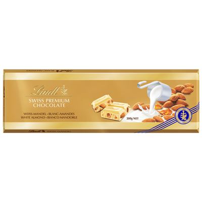 Lindt Čokoláda bílá s mandlemi 300 g