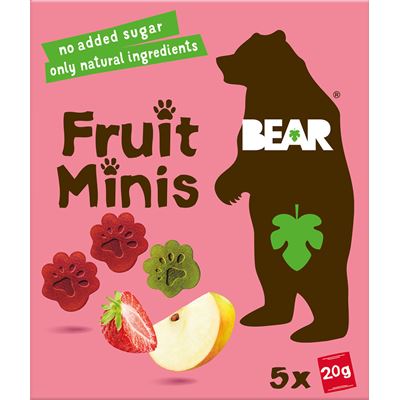 BEAR Minis jahoda a jablko 5 x 20 g