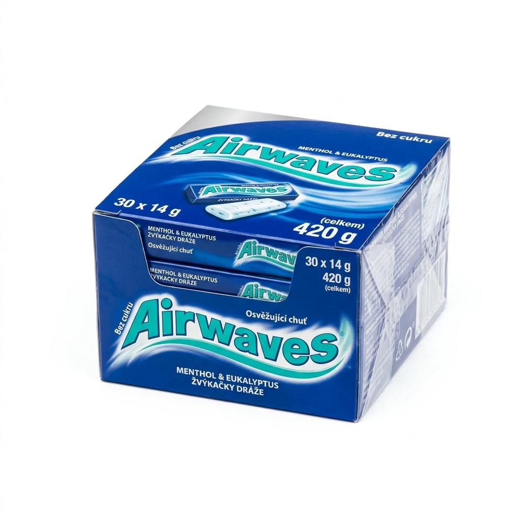 Airwaves Menthol & Eukalyptus Žvýkačky dražé 30 x 14 g