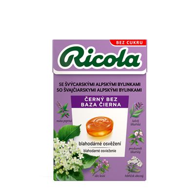 Ricola Černý bez Bonbóny bez cukru 20 x 40 g
