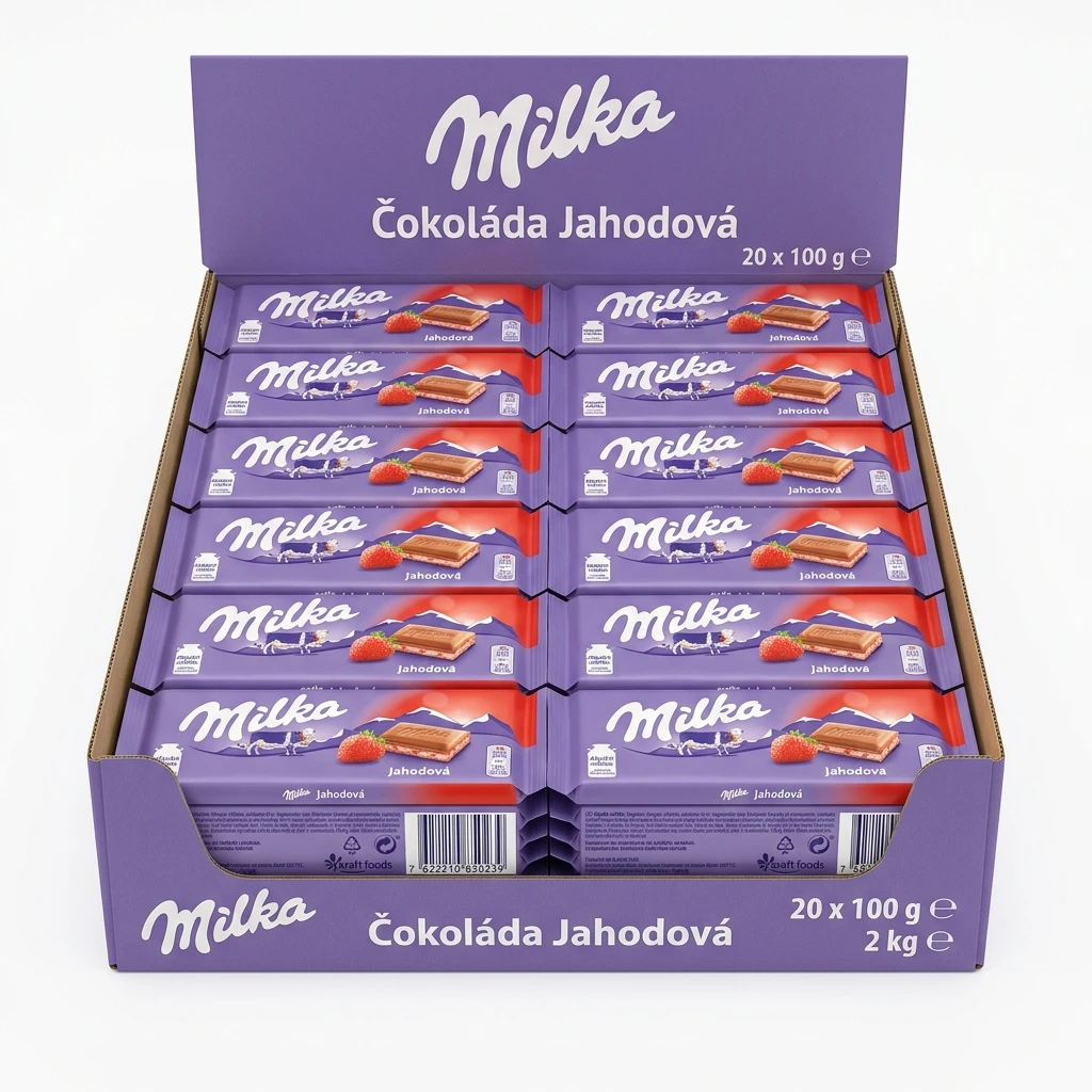 Milka Čokoláda jahodová 20 x 100 g