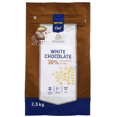 METRO Chef Čokoládové čočky bílá čokoláda 30% 2,5 kg