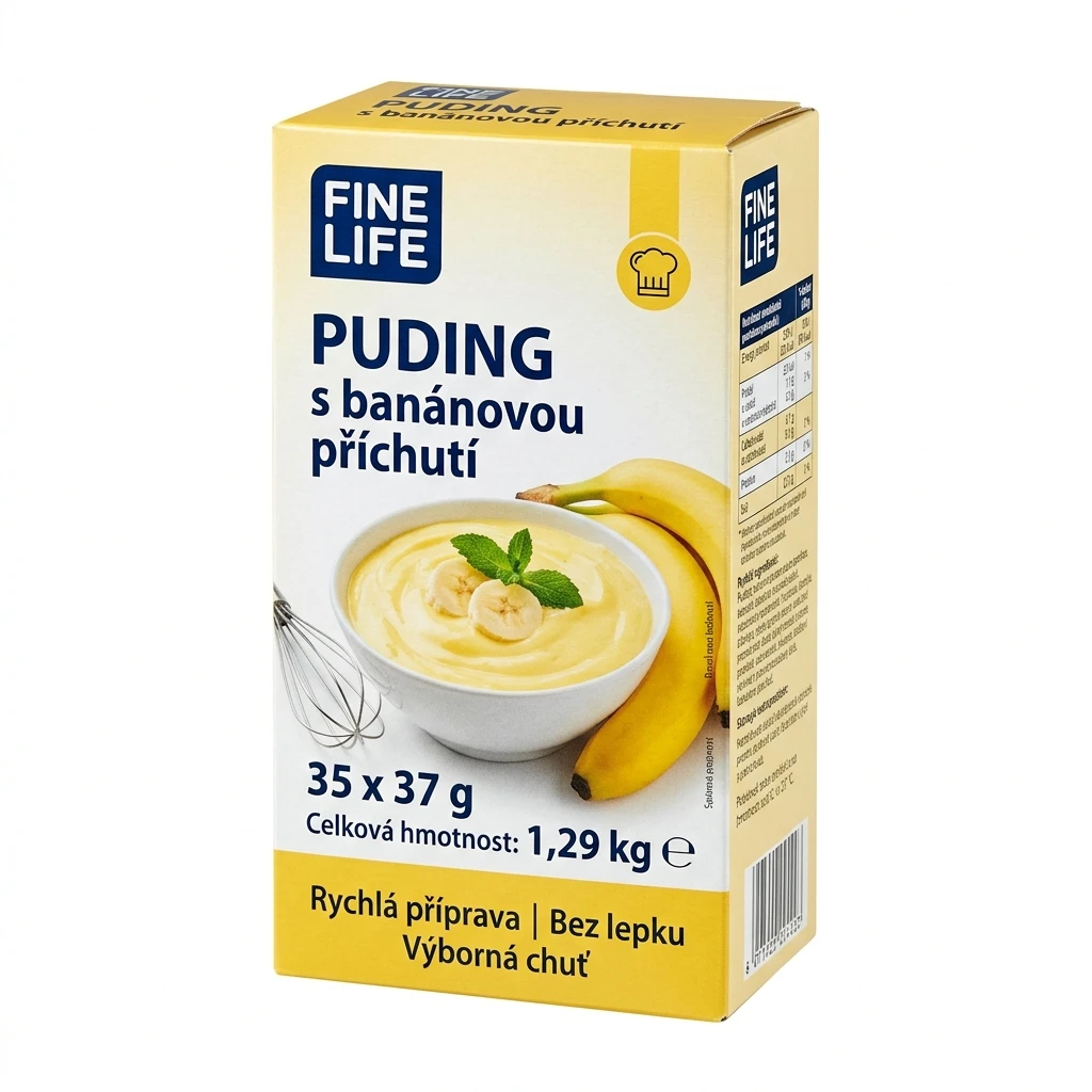 Fine Life Puding s banánovou příchutí 35 x 37 g