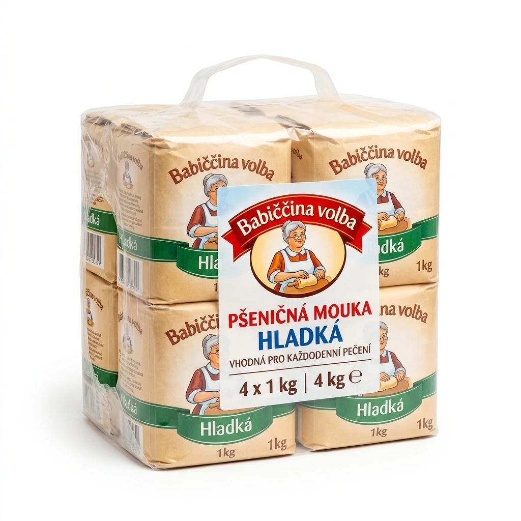 Babiččina volba Mouka pšeničná hladká 4 x 1 kg