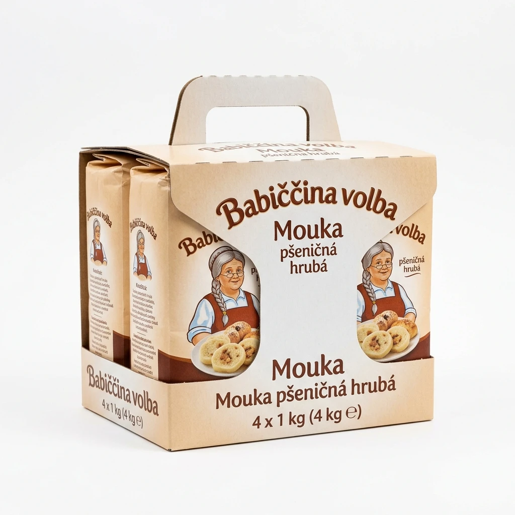 Babiččina volba Mouka pšeničná hrubá 4 x 1 kg