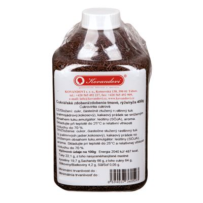 KOVANDOVI Cukrový posyp - tmavá rýže 450 g