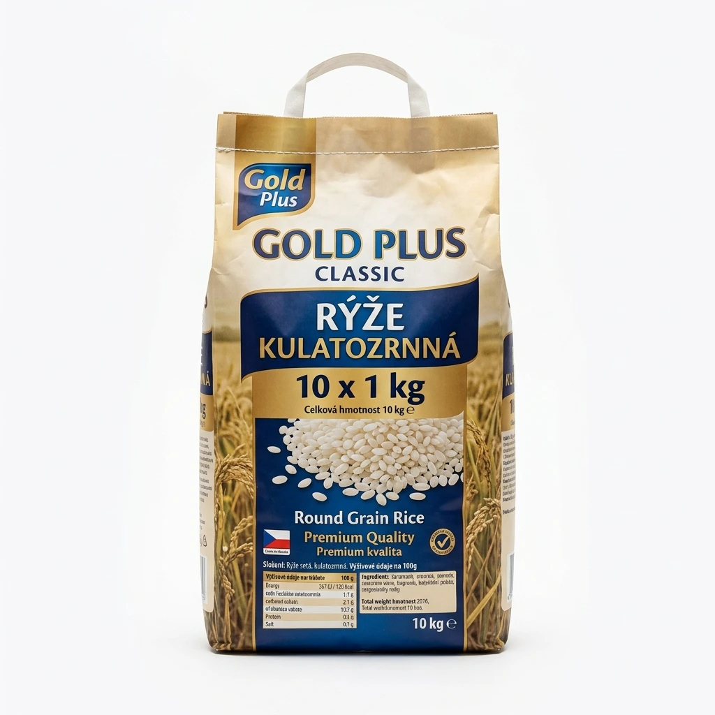 Gold Plus Classic Rýže kulatozrnná 10 x 1 kg