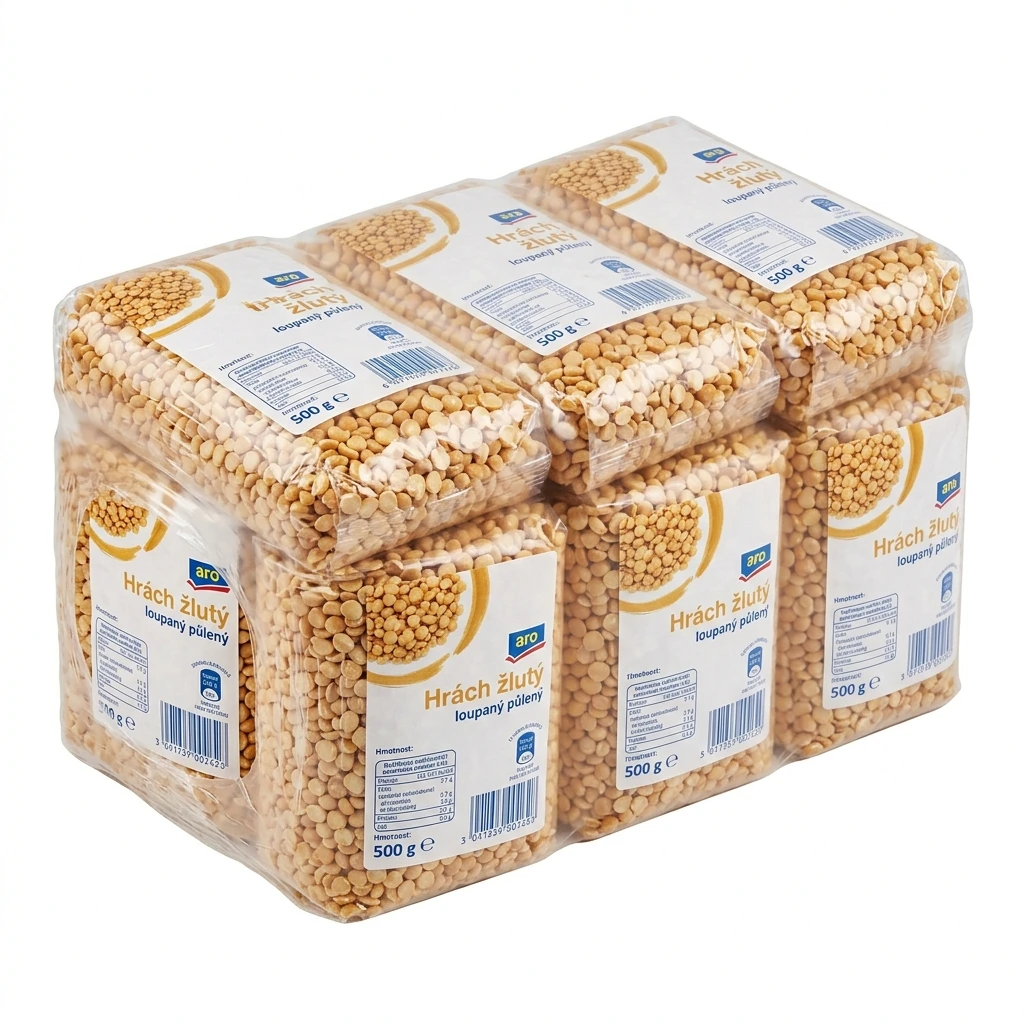 aro Hrách žlutý loupaný půlený 6 x 500 g