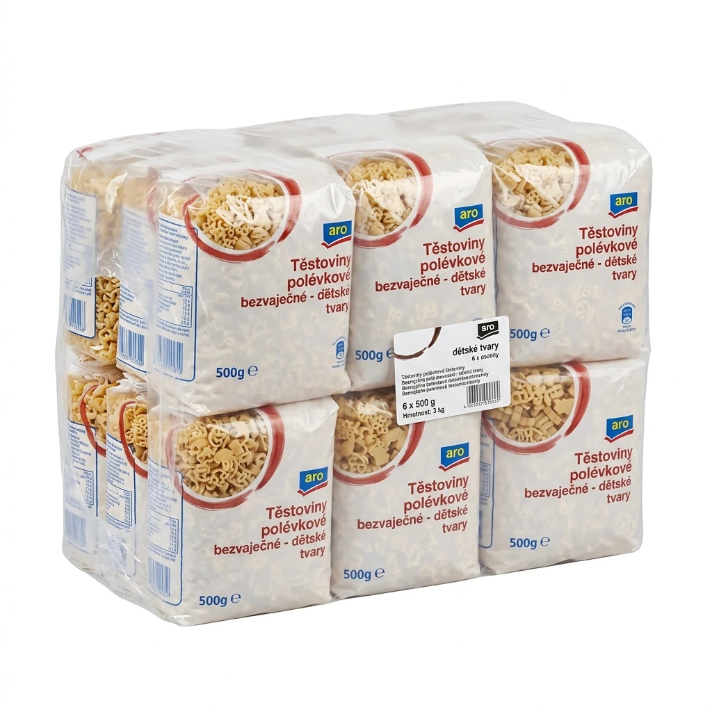 aro Těstoviny polévkové bezvaječné dětské tvary 6 x 500 g