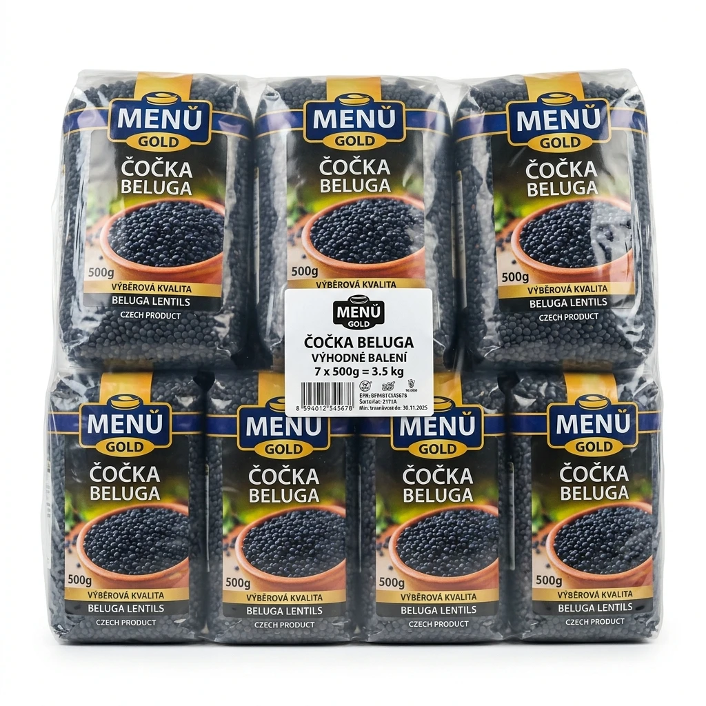 MENU GOLD Čočka Beluga 7 x 500 g
