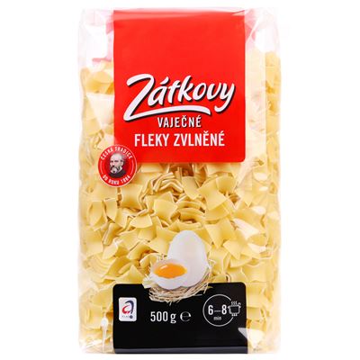 Zátkovy těstoviny Fleky zvlněné vaječné 12 x 500 g