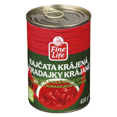 Fine Life Rajčata loupaná krájená 400 g