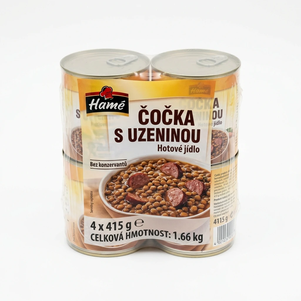 Hamé Čočka s uzeninou hotové jídlo 4 x 415 g