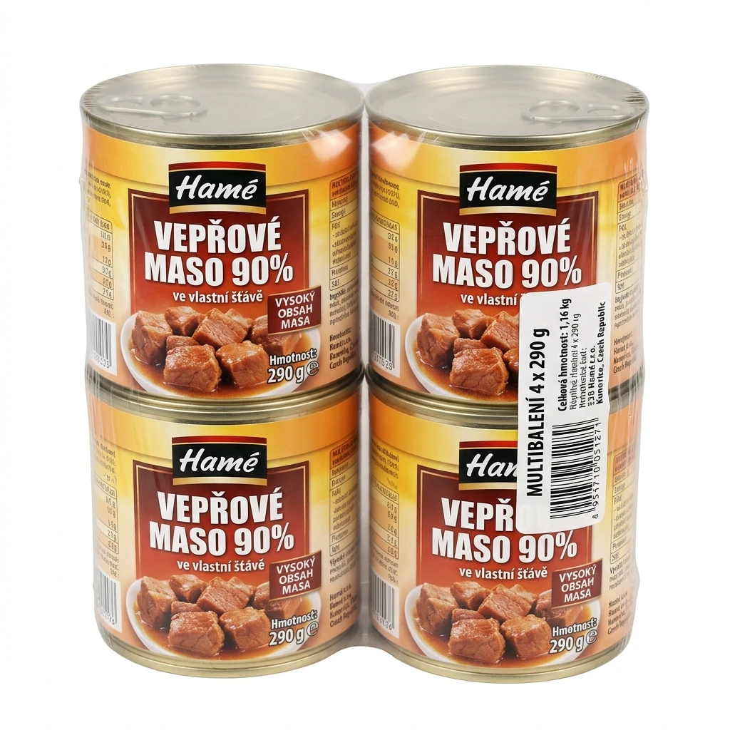 Hamé Vepřové maso 90% ve vlastní šťávě 4 x 290 g