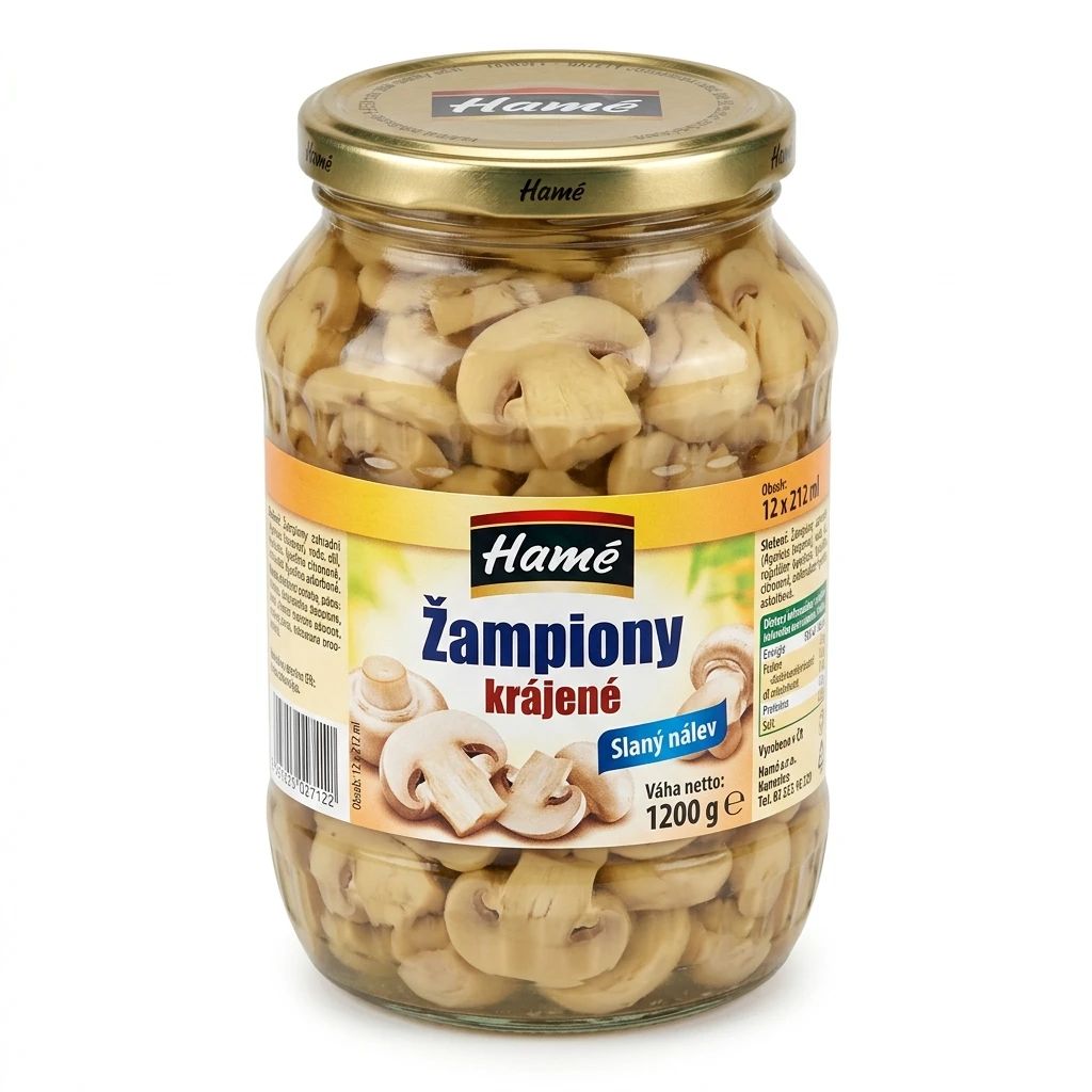 Hamé Žampiony krájené 12 x 212 ml