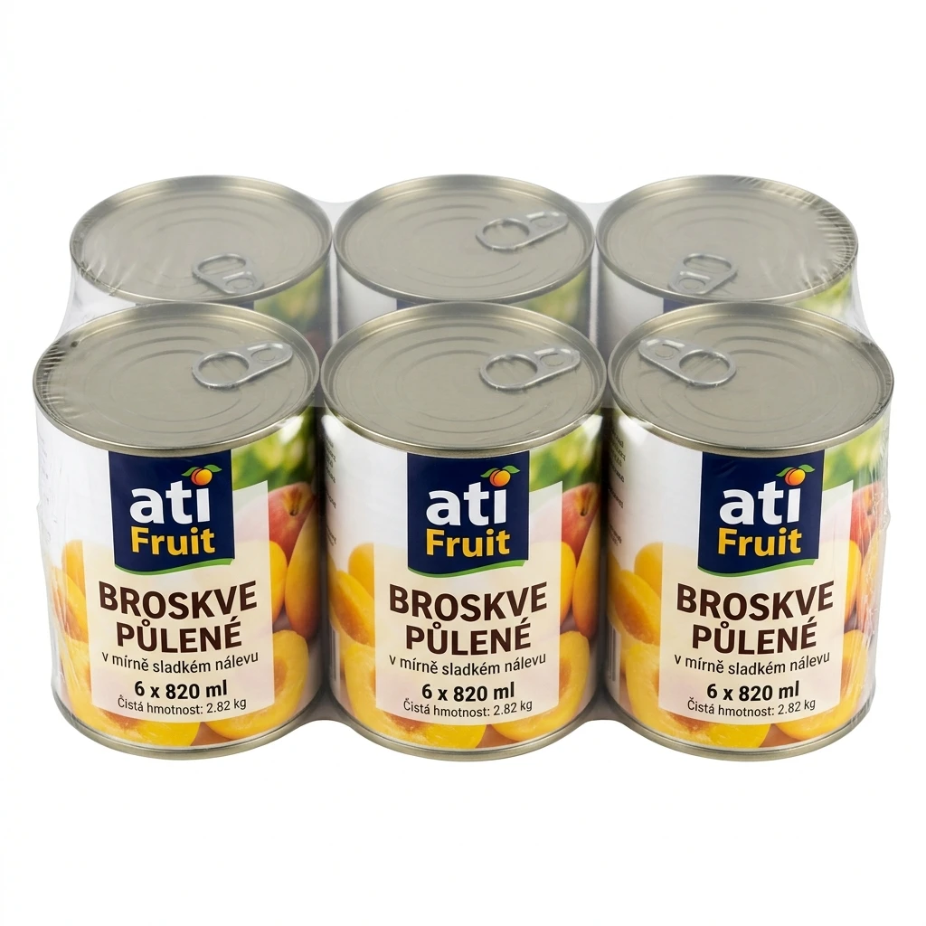 ATI Fruit Broskve půlené 6 x 850 ml