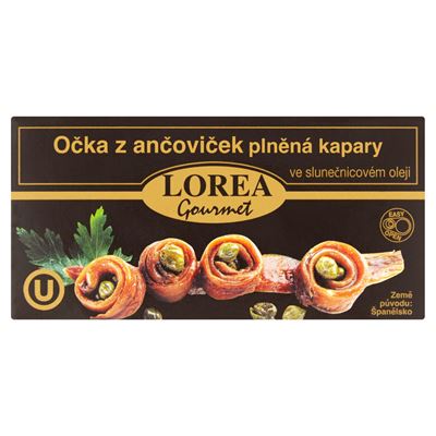 LOREA Ančovičky v oleji očka plněná kapary 50 g