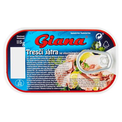 Giana Tresčí játra v oleji 4 x 115 g