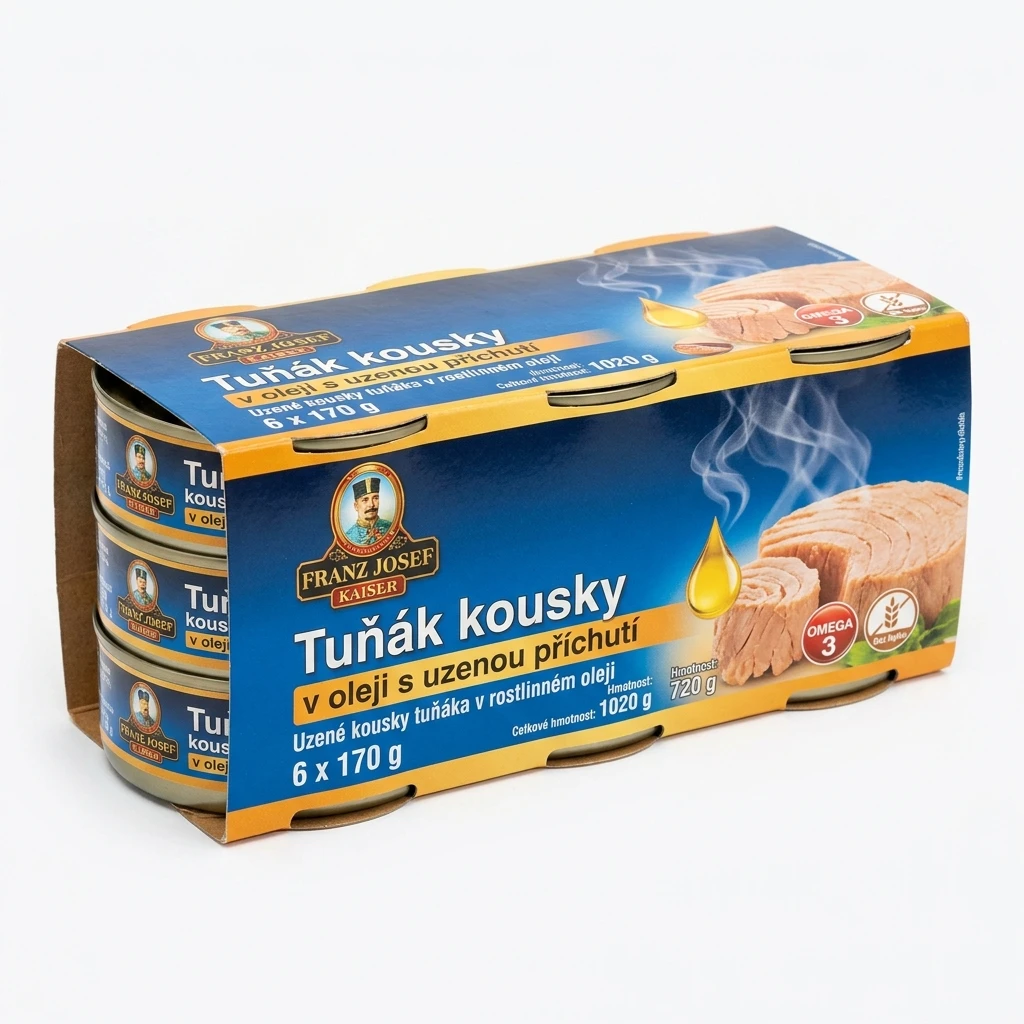 FRANZ JOSEF KAISER Tuňák kousky v oleji s uzenou příchutí 6 x 170 g