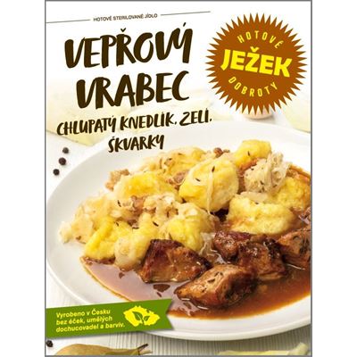Ježkovy krabičky Vepřový vrabec, chlupatý knedlík, zelí, škvarky 450 g