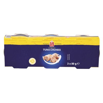 Fine Life Tuňák kousky v rostlinném oleji 3 x 80 g