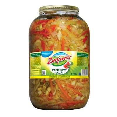 Znojmia Paprikový salát ve sladkokyselém nálevu 3,5 kg sklo