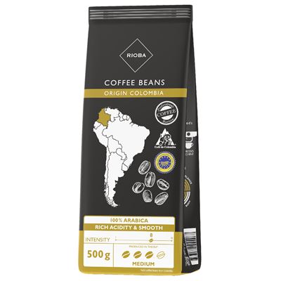 RIOBA Columbia 100% Arabica káva zrno 500 g