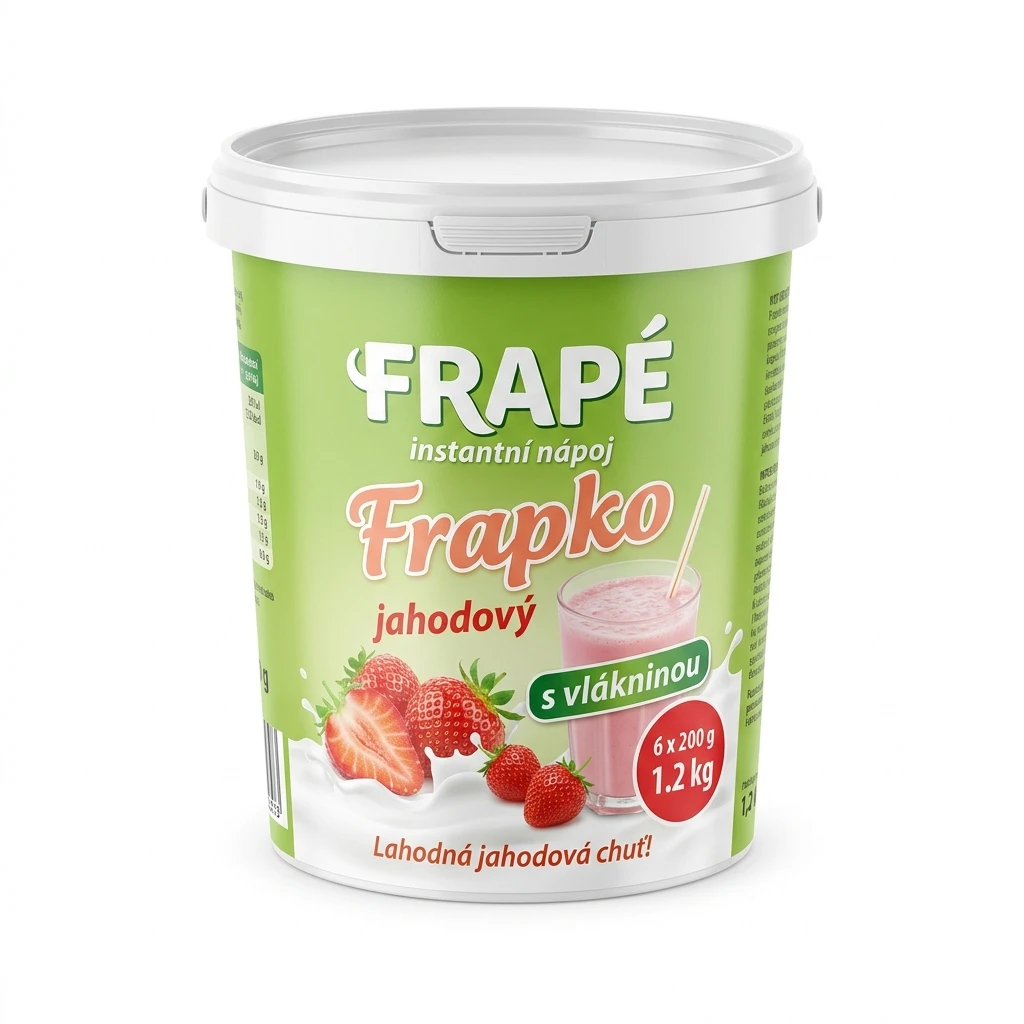 Frape Frapko instantní nápoj jahodový s vlákninou 6 x 200 g