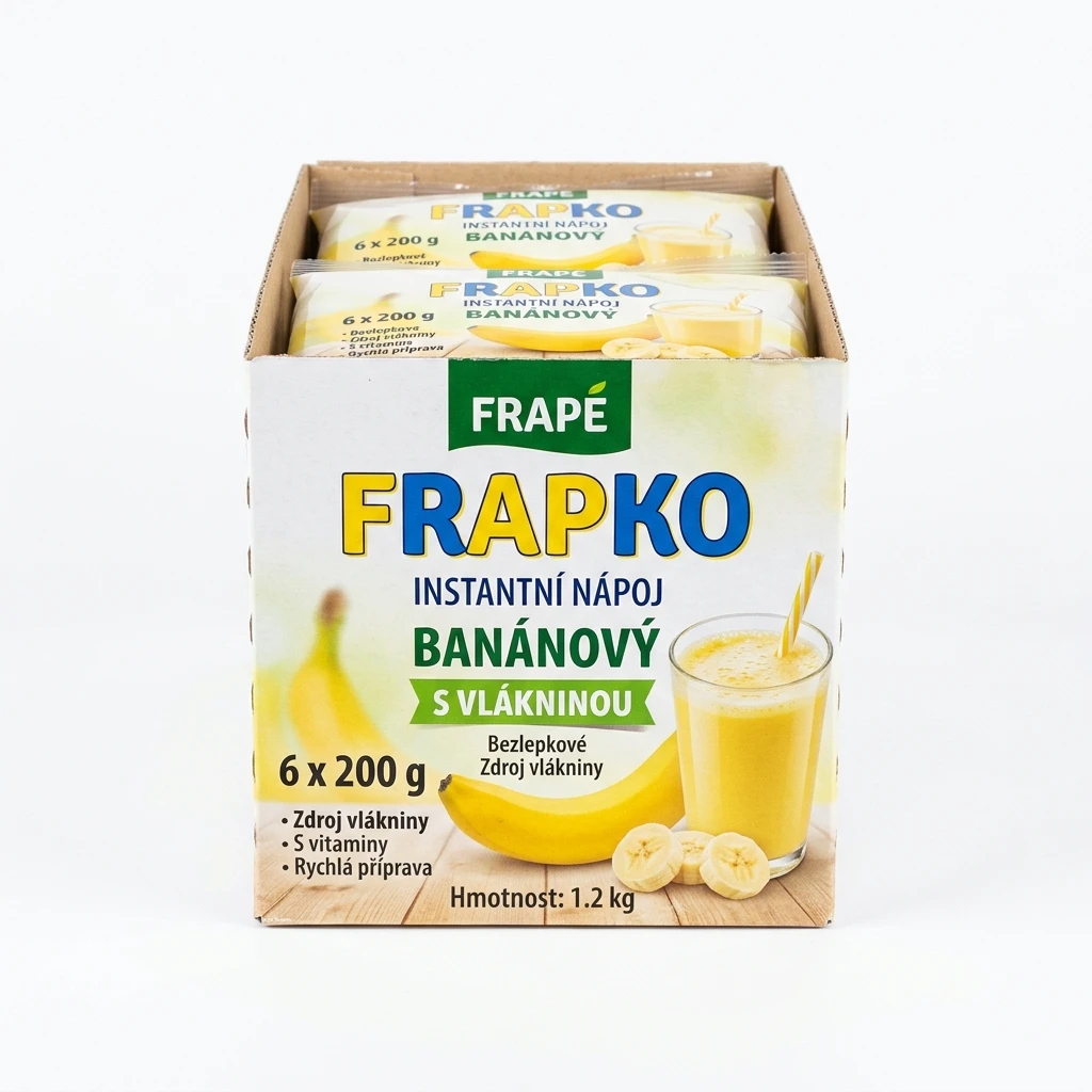 Frape Frapko instantní nápoj banánový s vlákninou 6 x 200 g