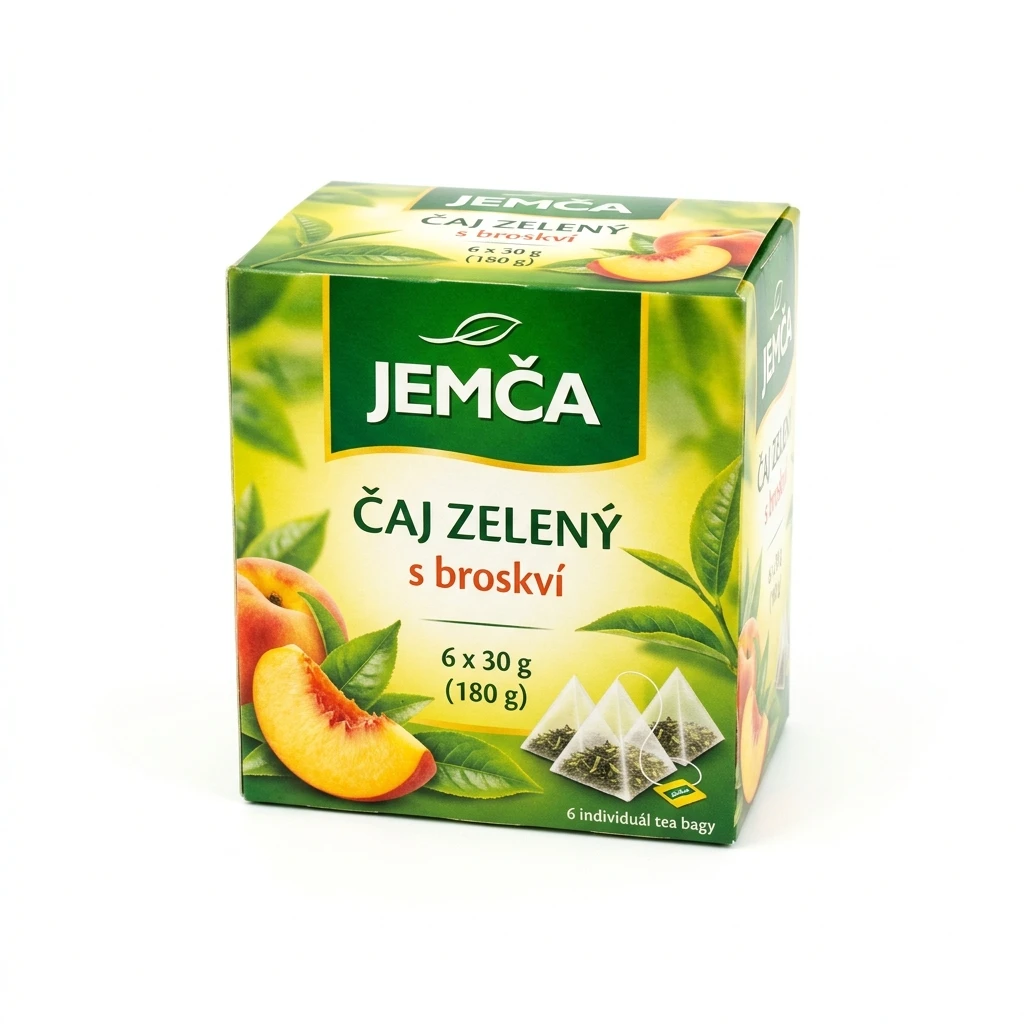 JEMČA Čaj zelený s broskví 6 x 30 g
