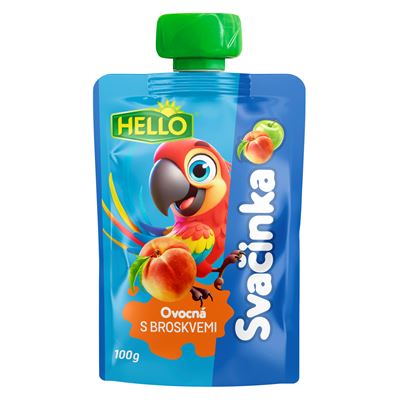 HELLO Ovocná kapsa broskev 12 x 100 g