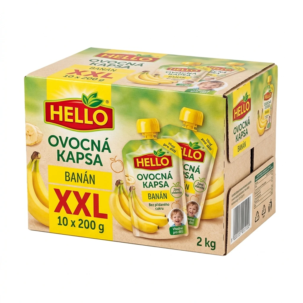 HELLO Ovocná kapsa banán XXL 10 x 200 g