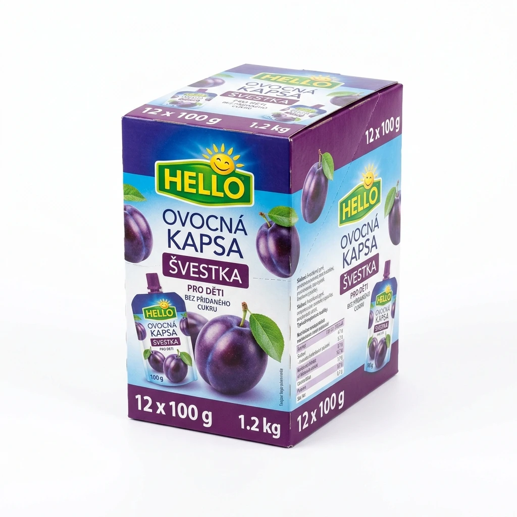 HELLO Ovocná kapsa švestka 12 x 100 g