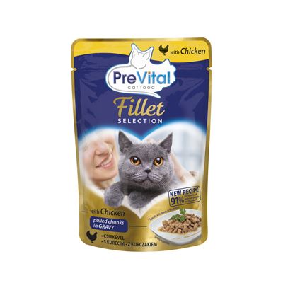 PreVital Kapsička kuře s omáčkou pro kočky 28 x 85 g