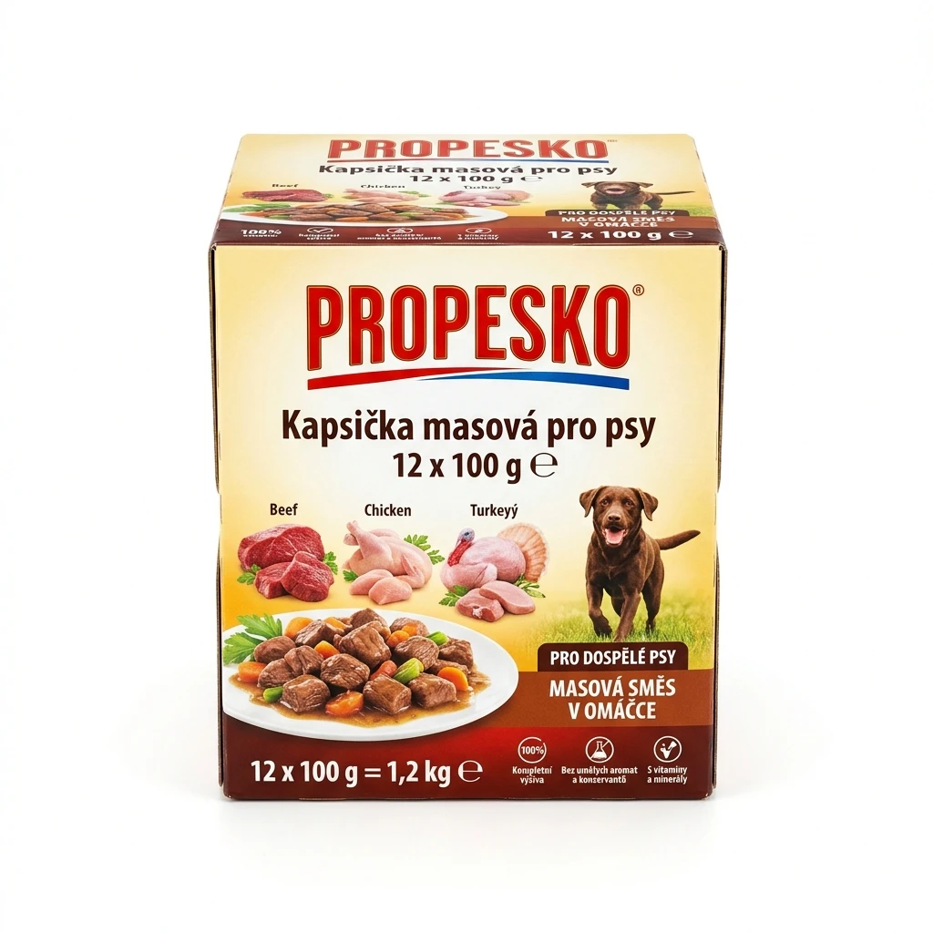 PROPESKO Kapsička masová pro psy 12 x 100 g