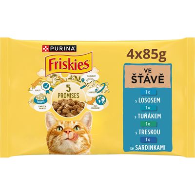 Friskies kapsičky pro kočky losos, tuňák, treska, sardinky 4 x 85 g