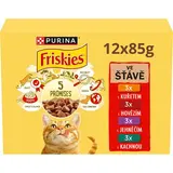 Friskies kapsičky pro kočky kuře,hovězí,jehněčí,kachna ve šťávě 12 x 85 g