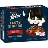 felix Tasty Shreds kapsičky pro kočky hovězí, kuře, kachna, krůta ve šťávě 12 x 80 g