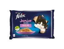 Felix Fantastic Junior kapsičky pro koťata kuře, losos v želé 4 x 85 g