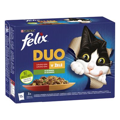 Felix Fantastic DUO kapsičky pro kočky lahodný výběr v želé 12 x 85 g