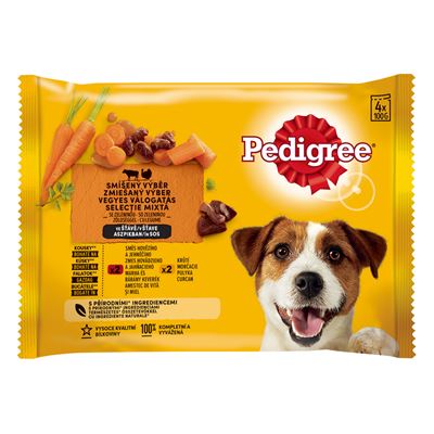 Pedigree Smíšený výběr pro psy hovězí/jehněčí/zelenina 4 x 100 g