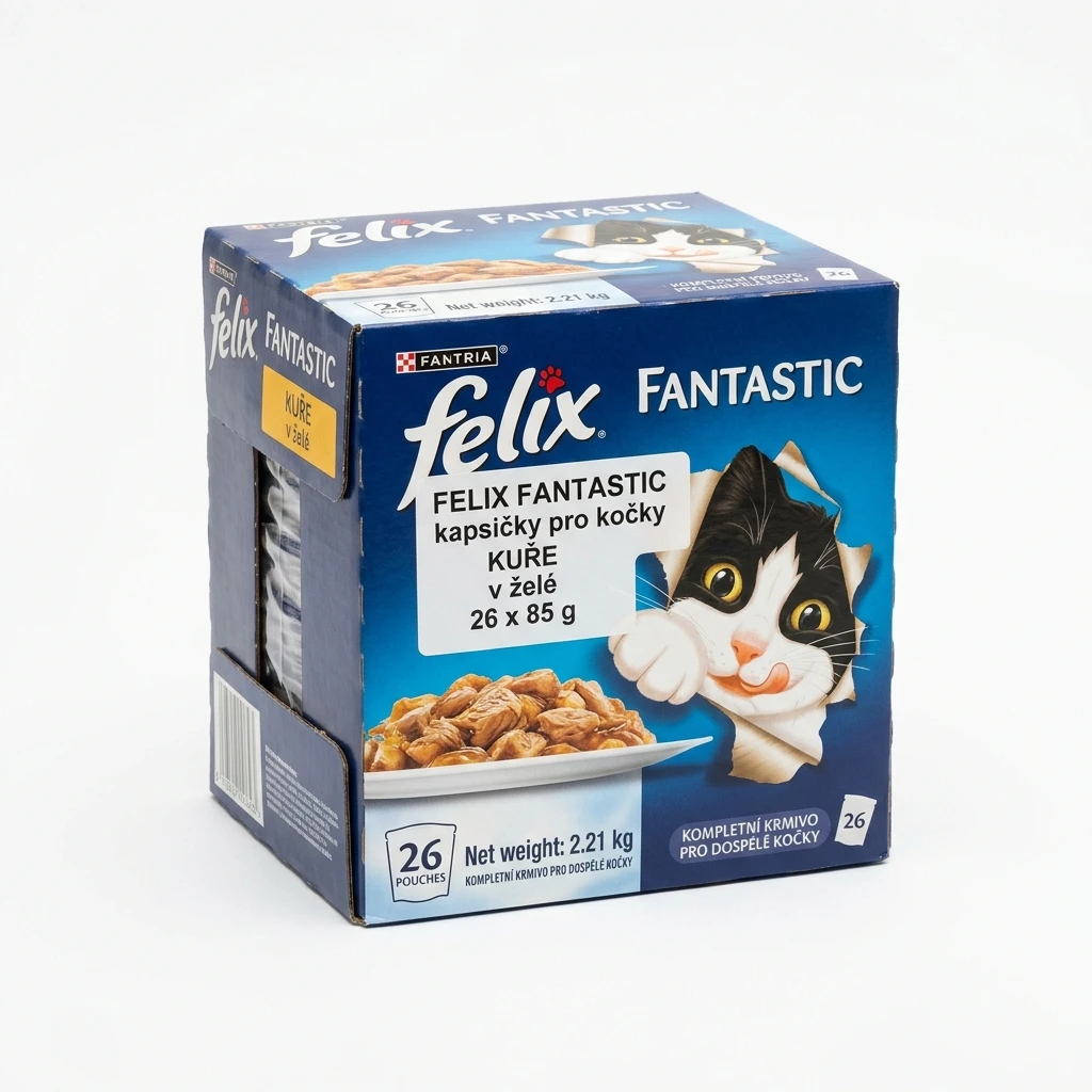 Felix Fantastic kapsičky pro kočky kuře v želé 26 x 85 g