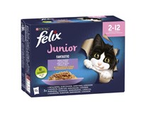 Felix Fantastic Junior kapsičky pro koťata hovězí, kuře, sardinky, losos v želé 12 x 85 g