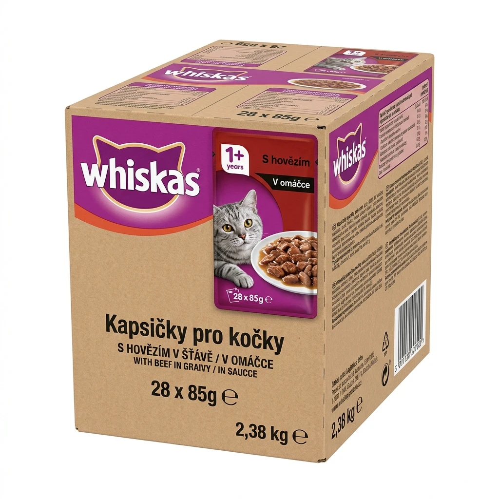 whiskas Kapsičky pro kočky hovězí 28 x 85 g
