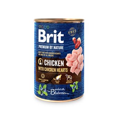 Brit Premium By Nature Konzerva pro psy kuřecí, srdíčka 400 g