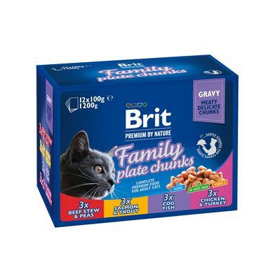 Brit Premium By Nature napsičky pro kočky mix 12 x 100 g