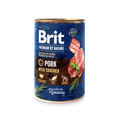 Brit Konzerva pro psy vepřové s průdušnicí 400 g