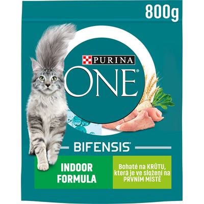PURINA ONE Bifensis Indoor granule pro kočky krůta 800/750 g