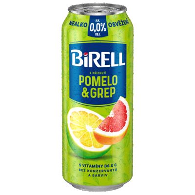 BIRELL Pomelo/Grep nealkoholické pivo 6 x 500 ml plech multipack